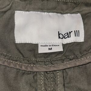 Bar III Olive Green Light Jacket Size Med